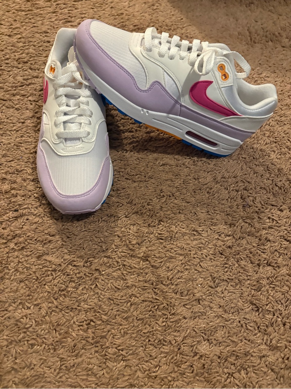 Nike Women’s White Lavender and Pink Low-Top Sneakers